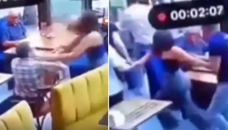 Garsonla Tartışan Müşteri, Sonunda Tekme Tokat Dayak Yedi
